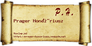 Prager Honóriusz névjegykártya